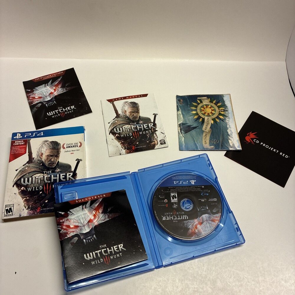 Witcher 3 Wild Hunt - Sony Playstation 4 ‎ Authentic With Soundtrack and more